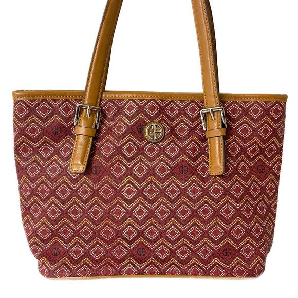 NWT GIANI BERNINI SAFFIANO WINE GRAPHIC TOTE - Picture 3 of 4